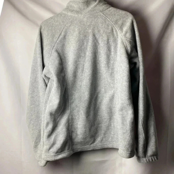 COLUMBIA WO SIZE LARGE GRAY FLEECE FRONT ZIP JACKET POCKETS GOOD CLEAN CONDIRION - Picture 8 of 9